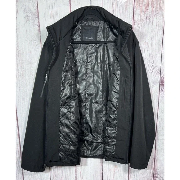 Tahari Men’s Softshell Casual Jacket Hooded Black Zipped Pockets Size L - Picture 3 of 8